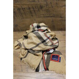 Tartan Threads tan tartan‎ plaid long lightweight scarf